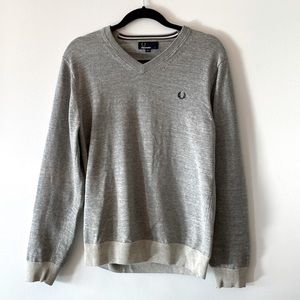 Small gray Fred Perry v neck sweater, good condition